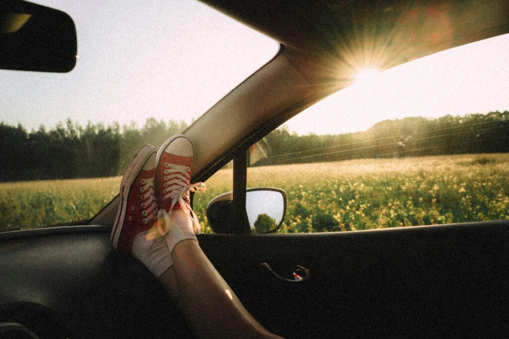 Relaxing ride home from the picnic